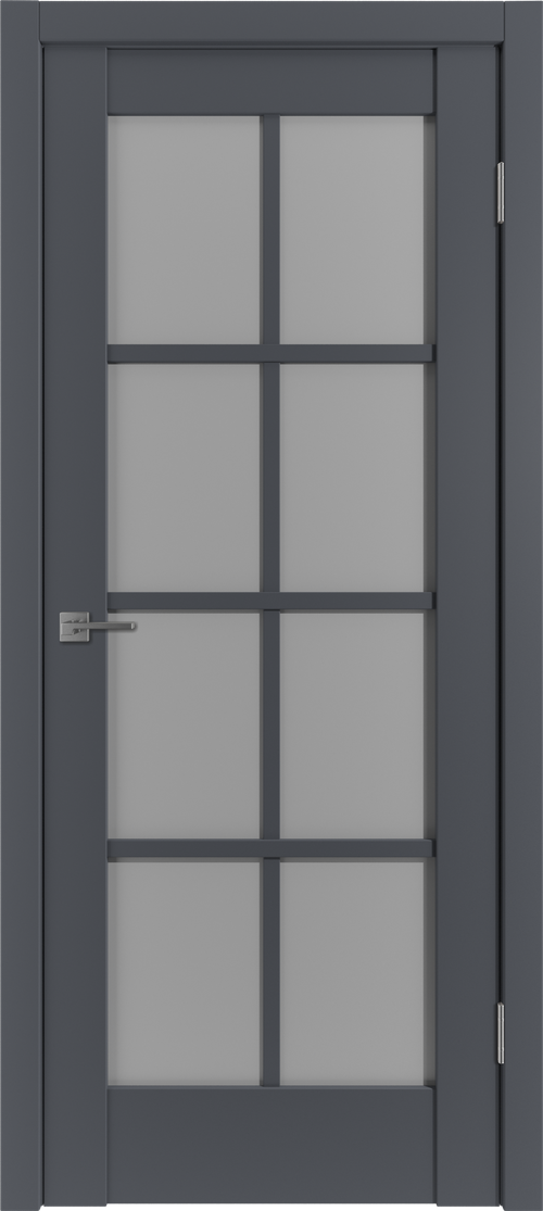 Дверное полотно W HDS 20 оникс, стекло белое матовое, АНГЛИЙСКАЯ РЕШЕТКА