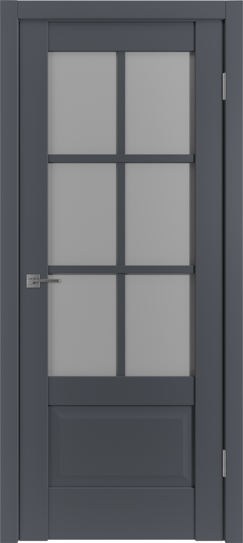 Дверное полотно W HDS 21 оникс, стекло белое матовое, АНГЛИЙСКАЯ РЕШЕТКА