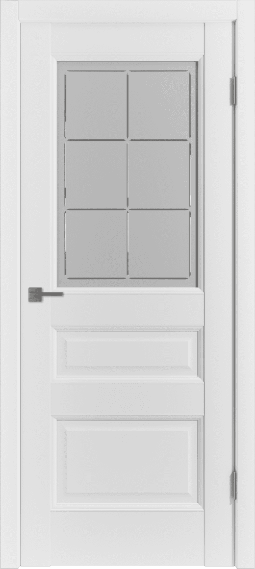 Дверное полотно W HDS 3 белое, стекло КРИСТАЛЛ