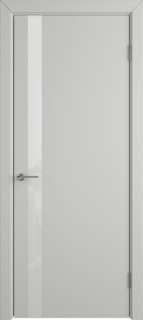 Дверное полотно 38 Nylon Эмаль Светло серая, БЕЛОЕ СТЕКЛО