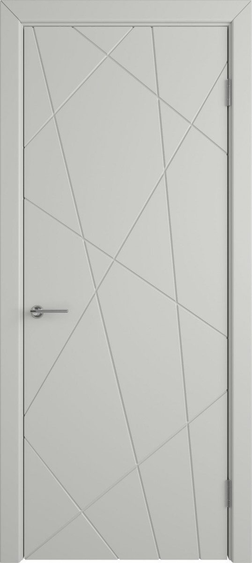 Дверное полотно 38 Flow Эмаль Светло серая ГЛУХОЕ
